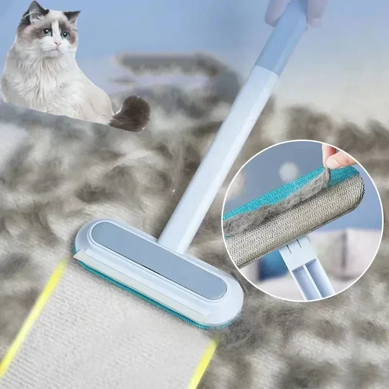 Pet Hair Removal Set Tool Reusable Static Removal Gloves Double-Sided Grooming Gloves Remove Dog Cat Fur Hair for Carpets Sofa